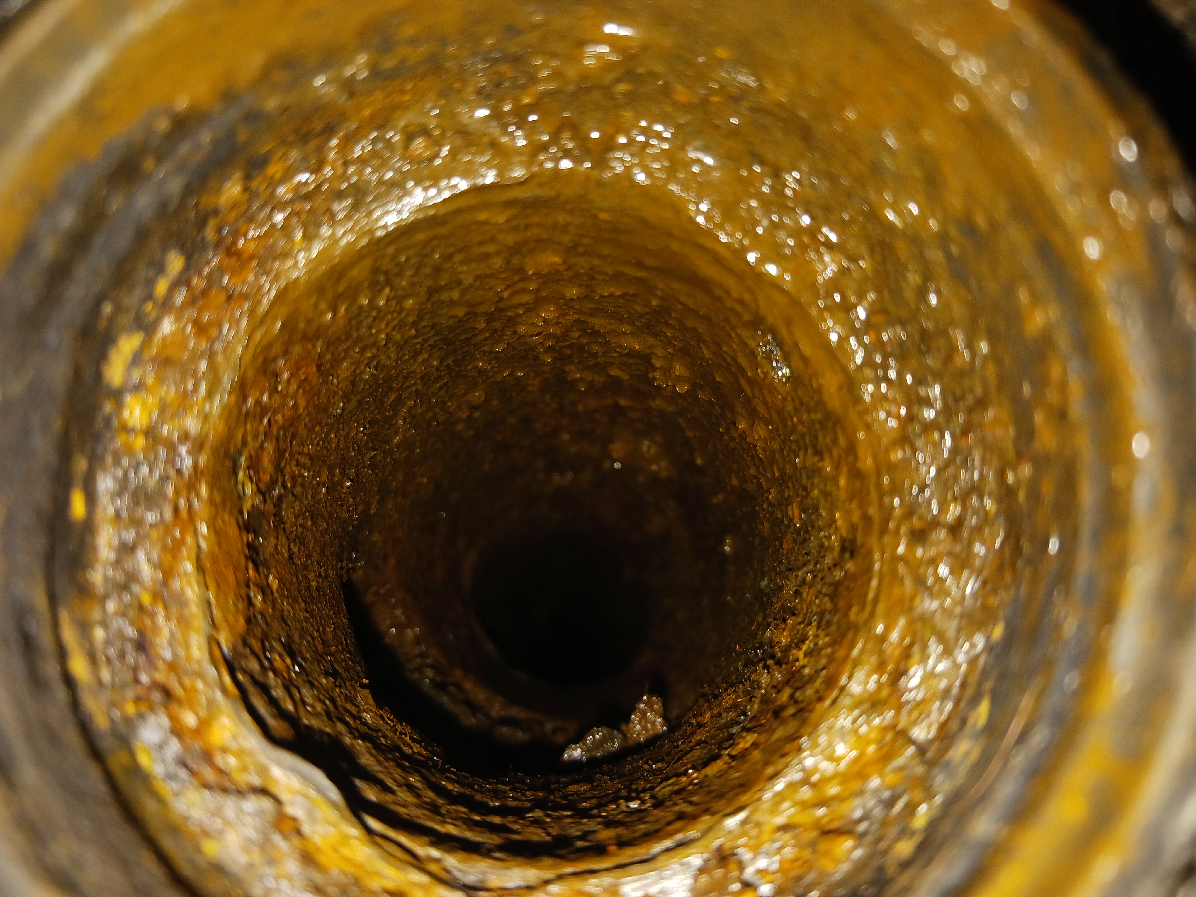 Sediment build up on a pipe