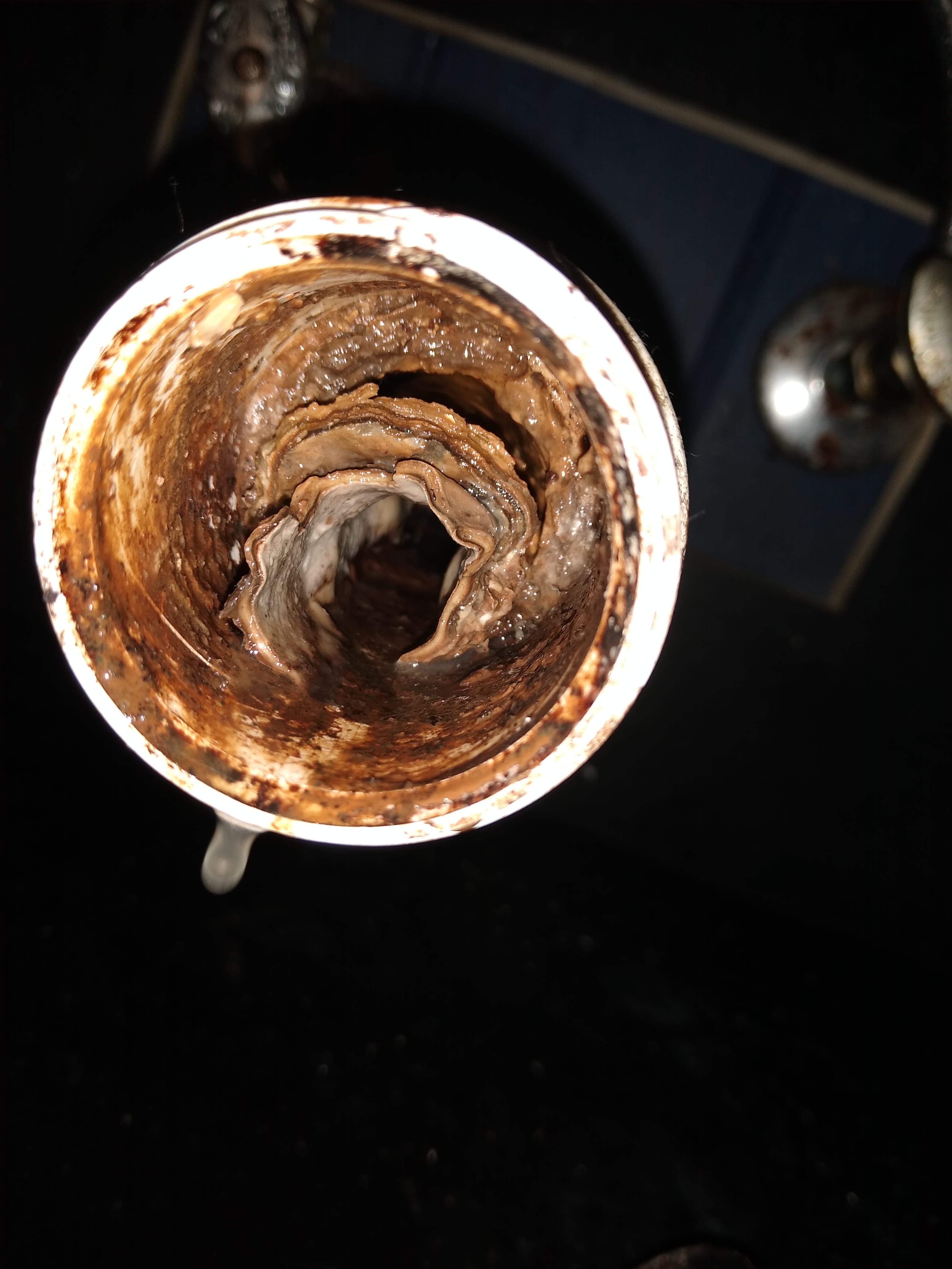 Drain blockage view from above