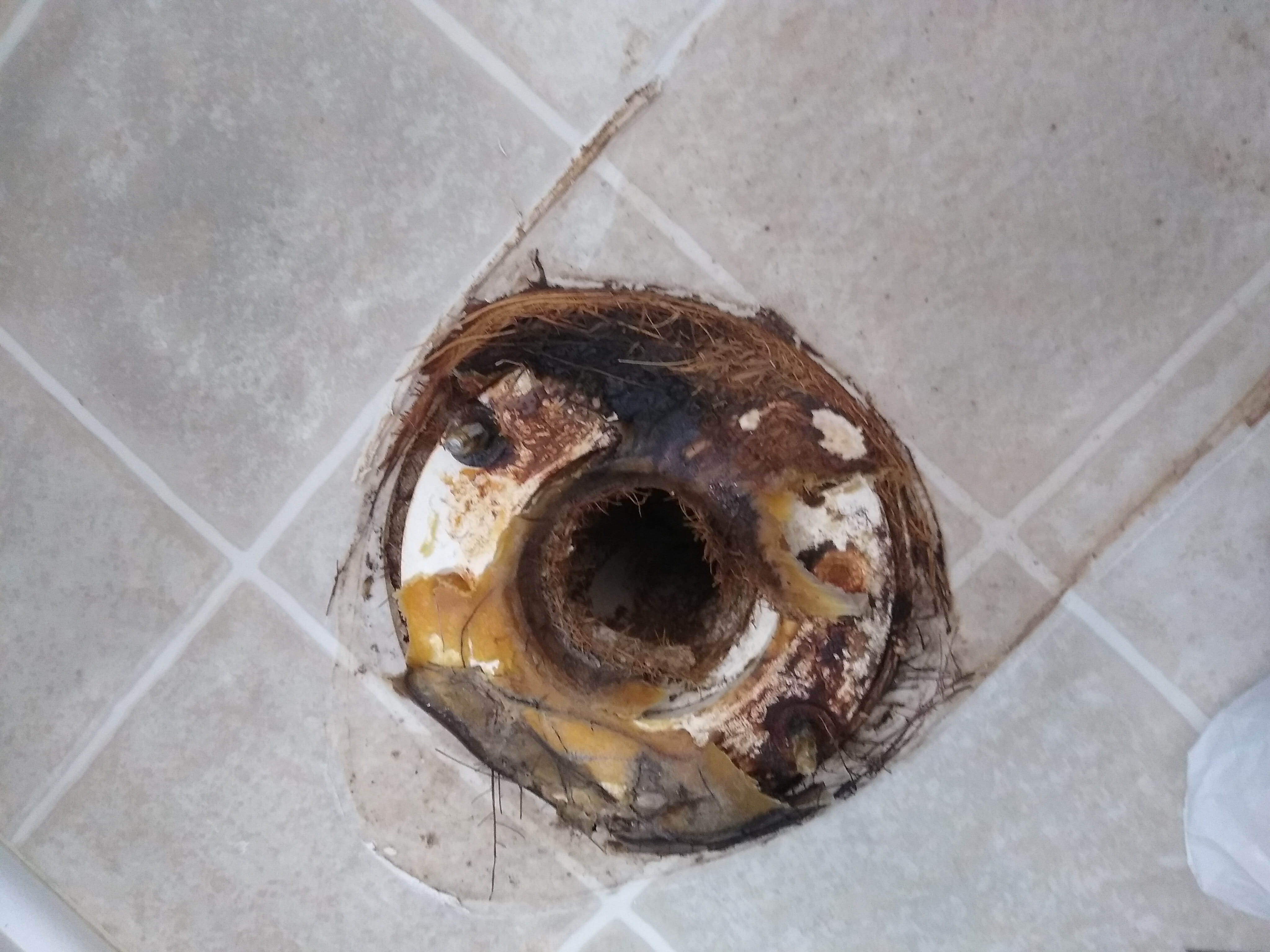 Pipe buildup causing drainage issues