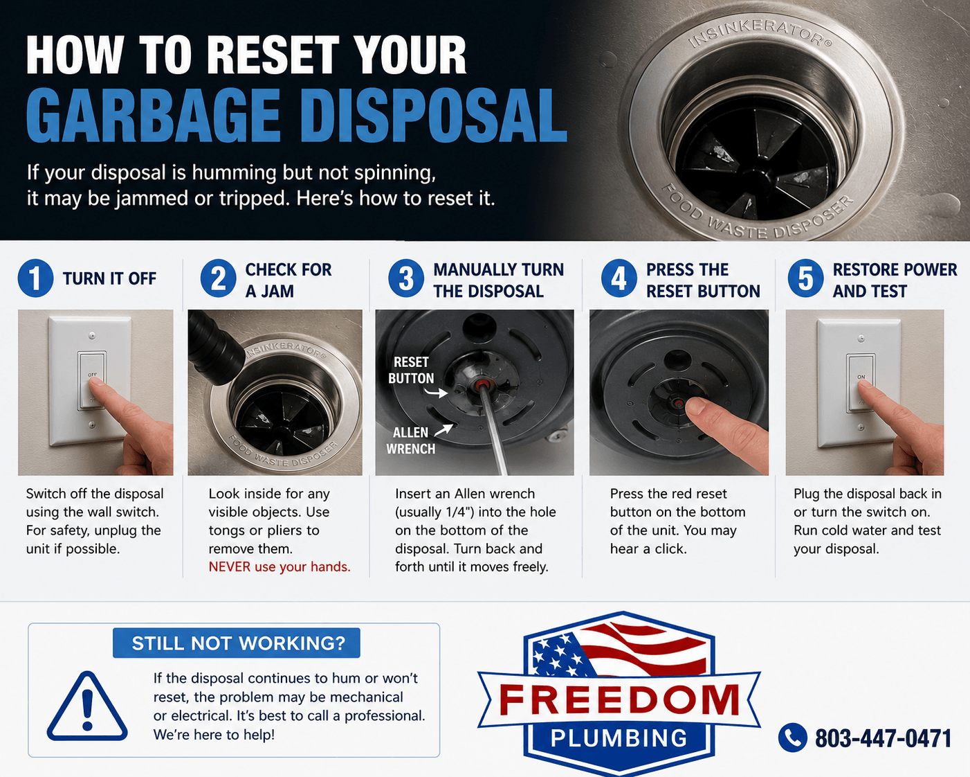 garbage disposal steps