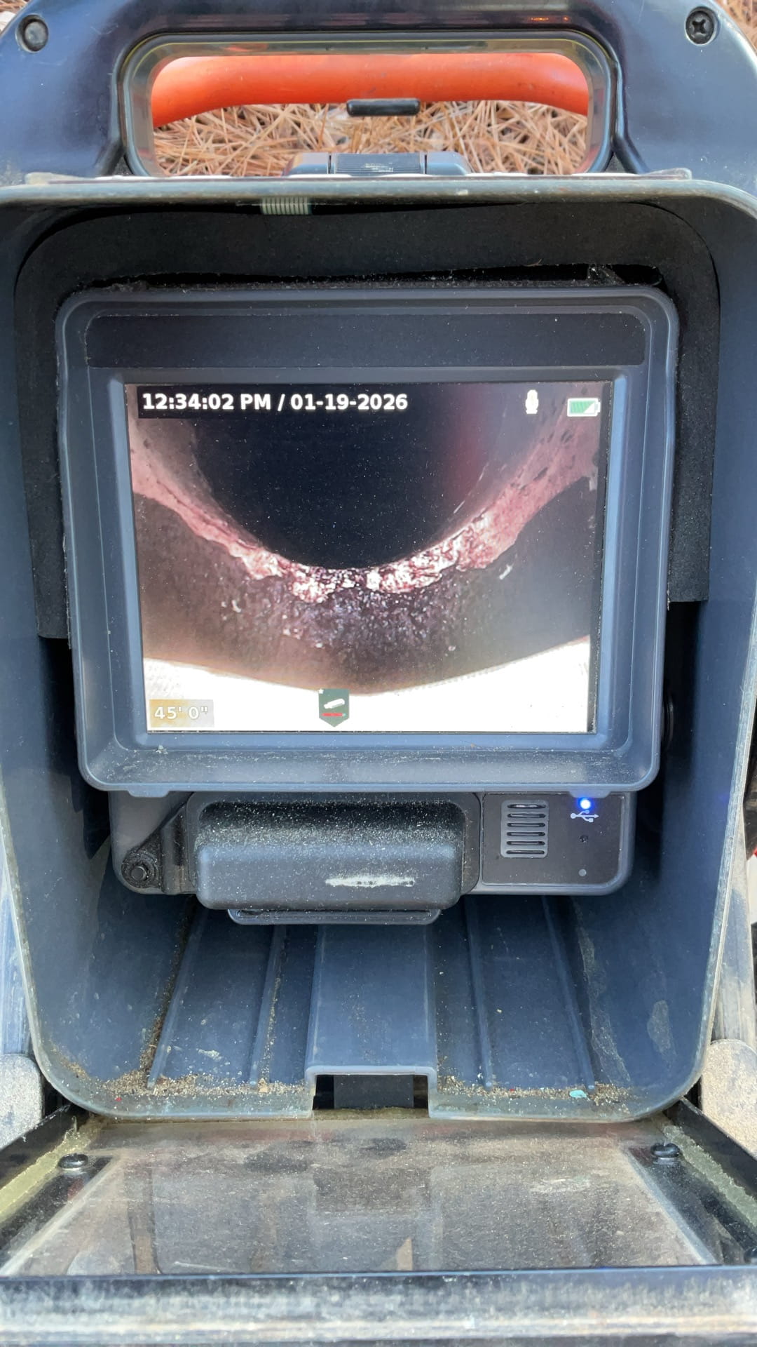 Camera monitor used during drain inspection