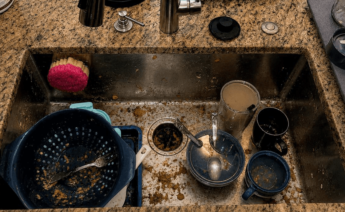Kitchen sink buildup around drain area