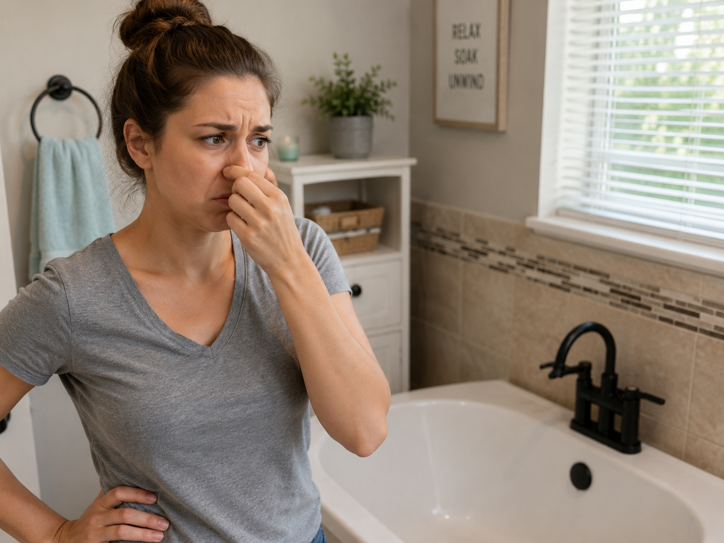 Bathtub drain smells musty